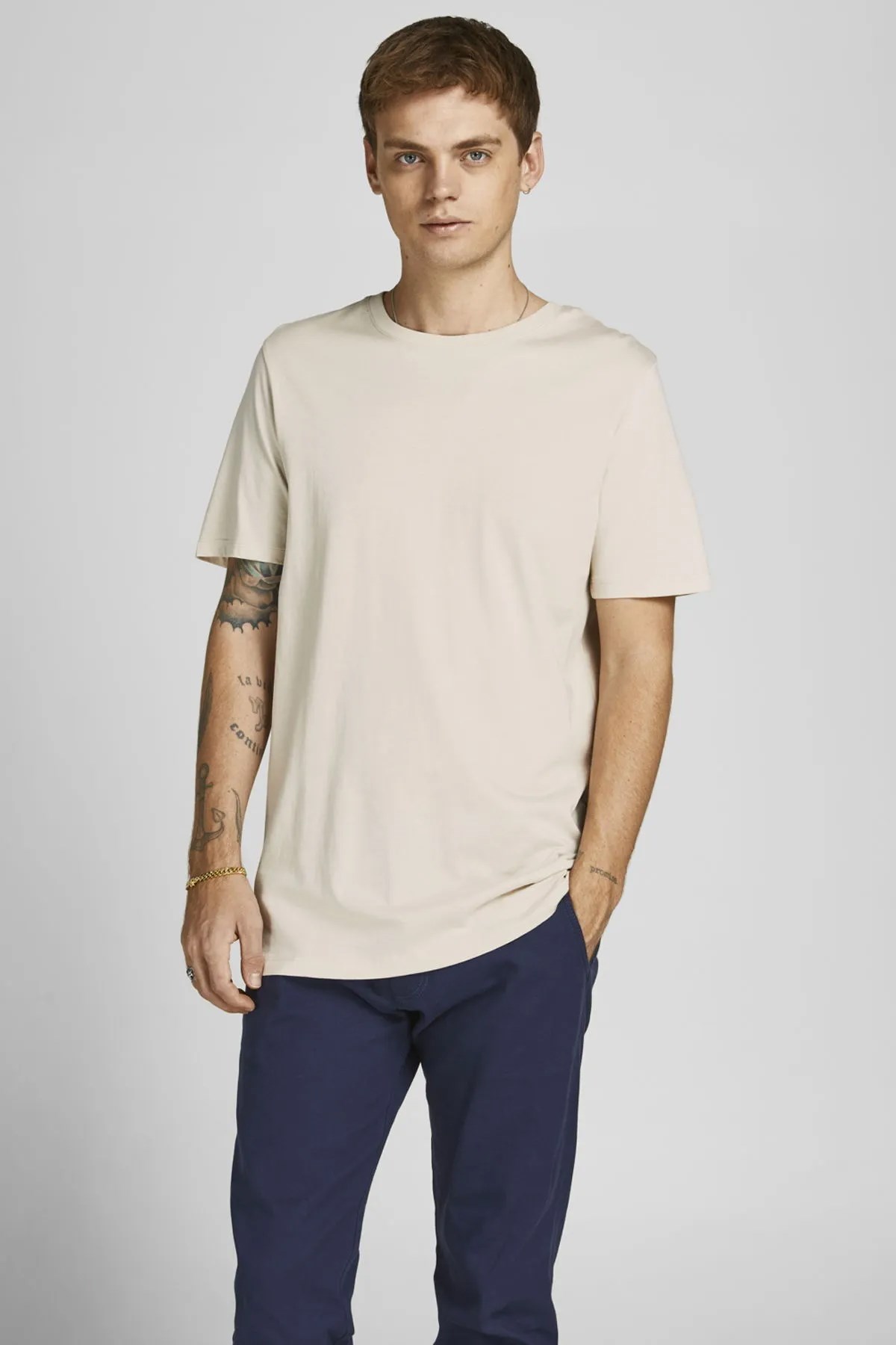 Jack & Jones Erkek Tişört 12156101 Bej