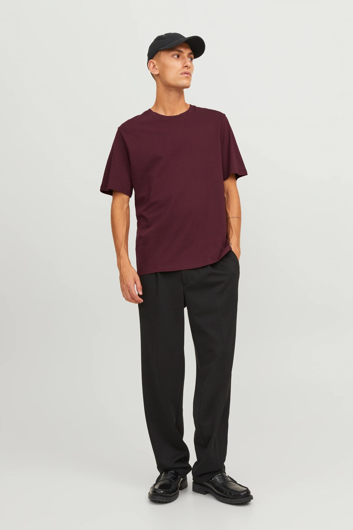 Jack & Jones Erkek Tişört 12156101 Bordo