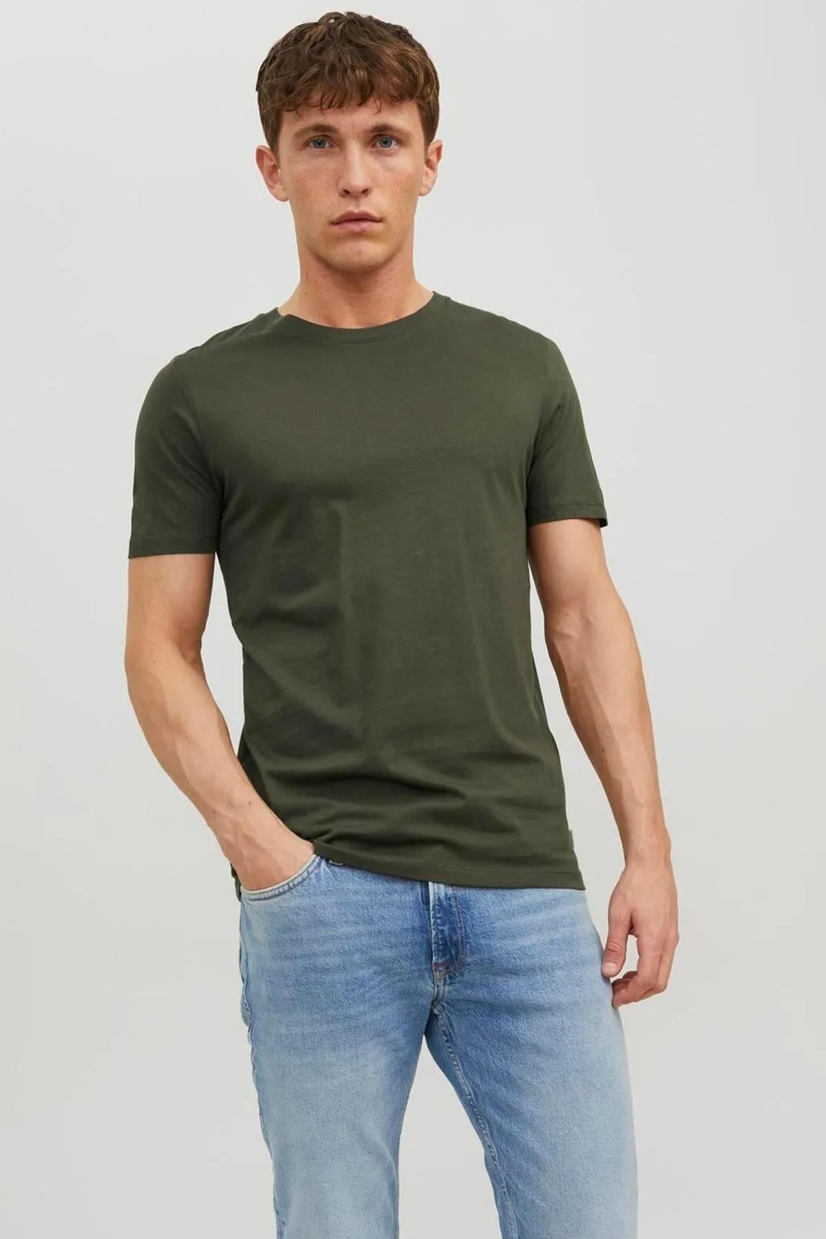 Jack & Jones Erkek Tişört 12156101 Haki