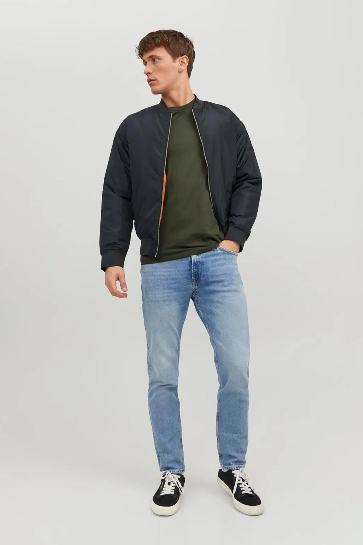 Jack & Jones Erkek Tişört 12156101 Haki