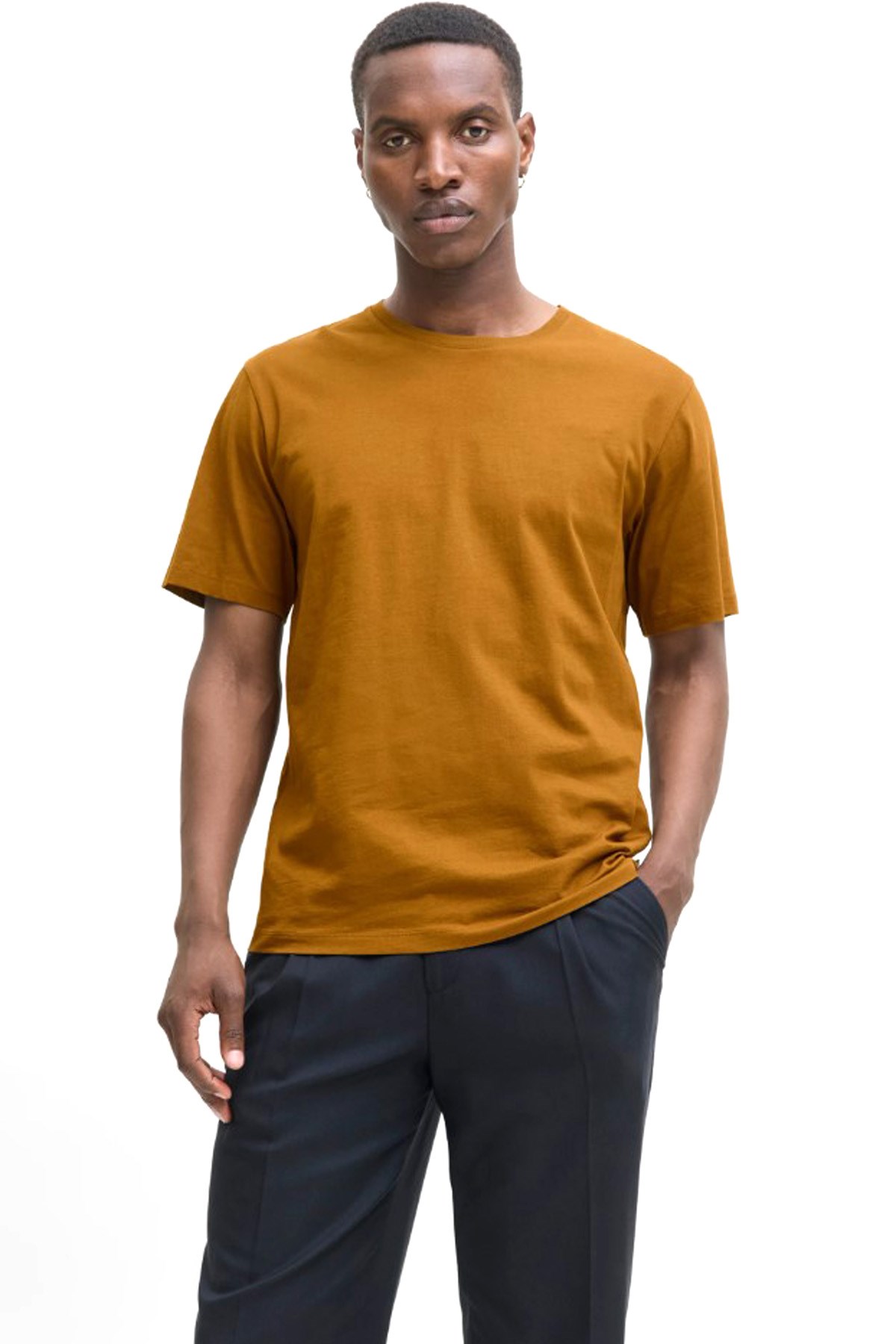 Jack & Jones Erkek Tişört 12156101 Açık Kahverengi