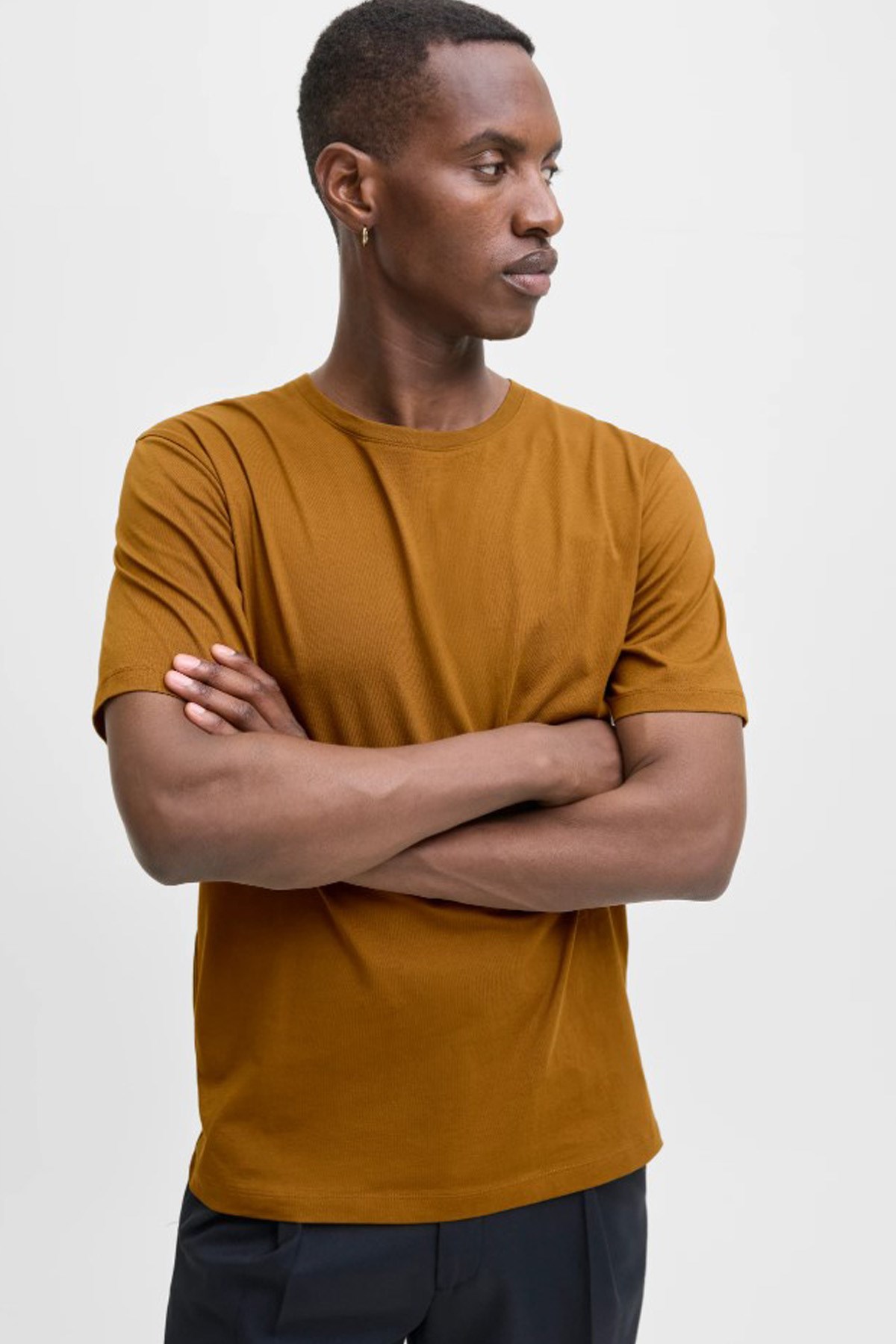 Jack & Jones Erkek Tişört 12156101 Açık Kahverengi