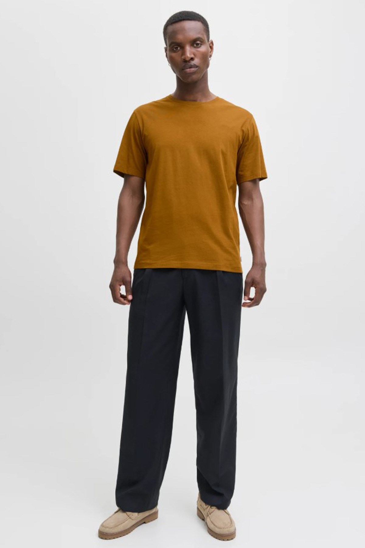 Jack & Jones Erkek Tişört 12156101 Açık Kahverengi
