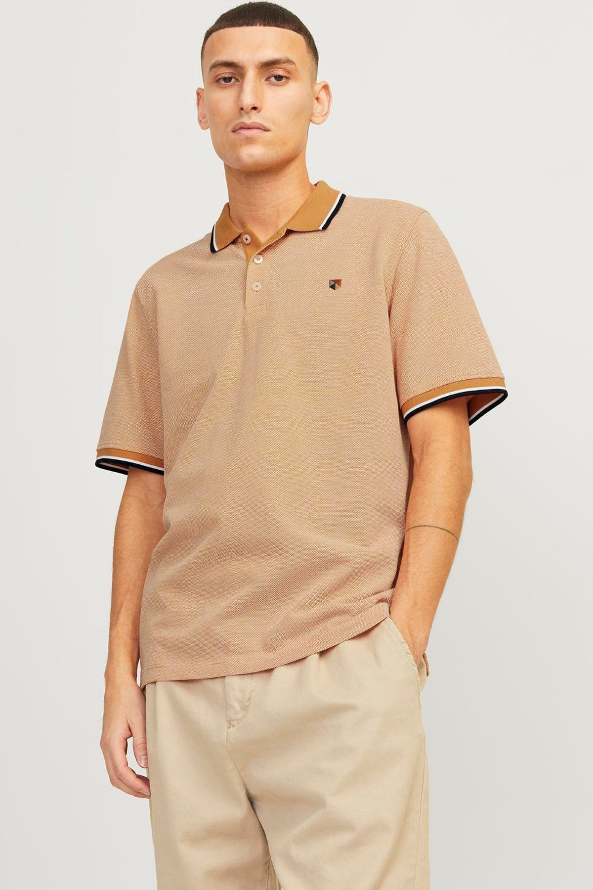 Jack & Jones Erkek Polo Yaka Tişört 12169064 Turuncu