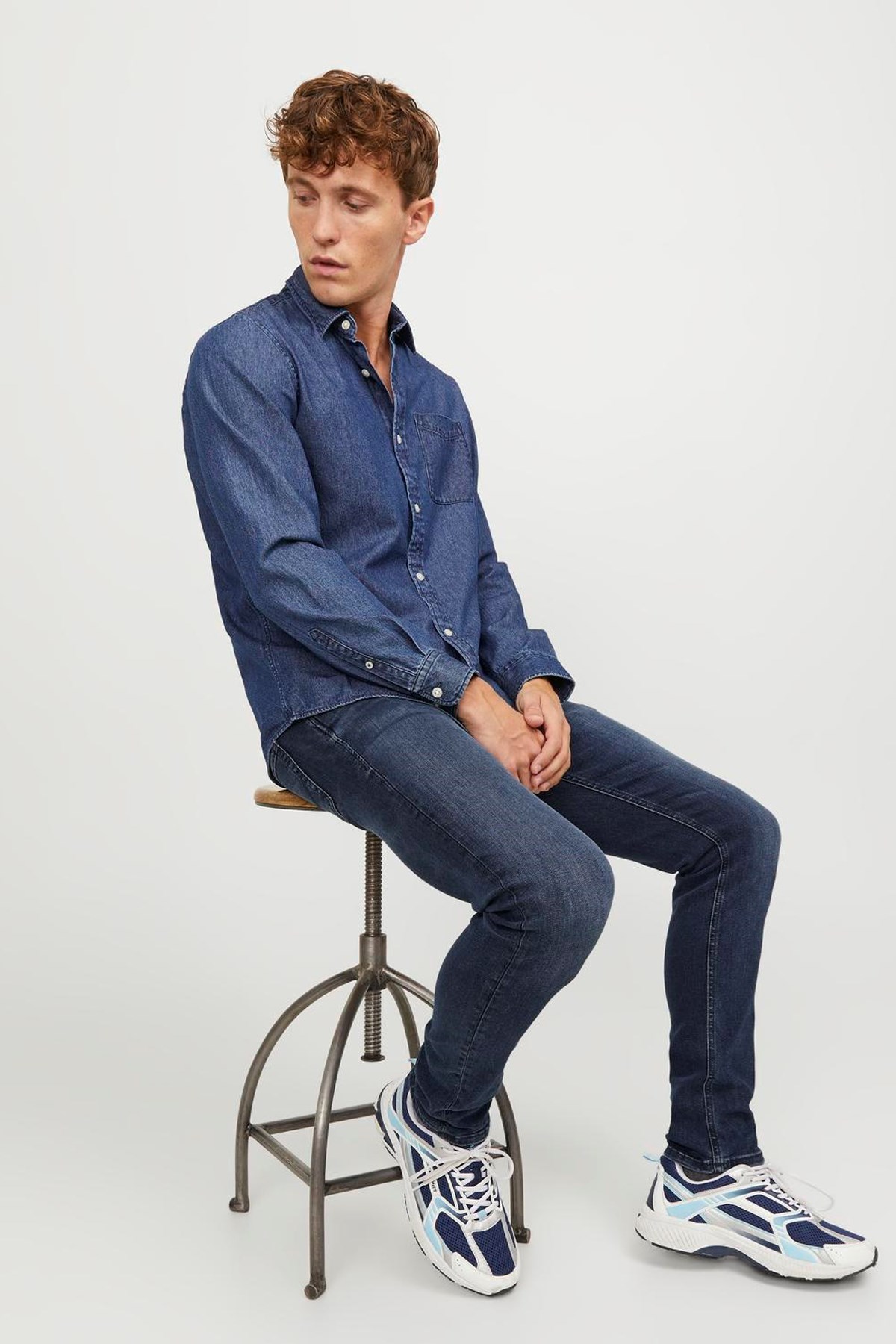 Jack & Jones Erkek Jeans 12173407 Mavi