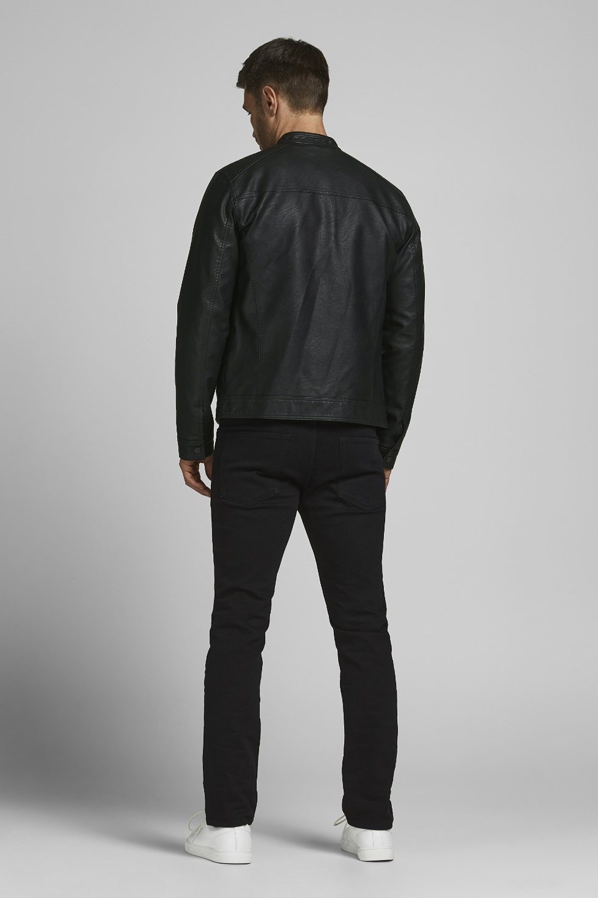 Jack & Jones Erkek Deri Ceket 12182461 Siyah