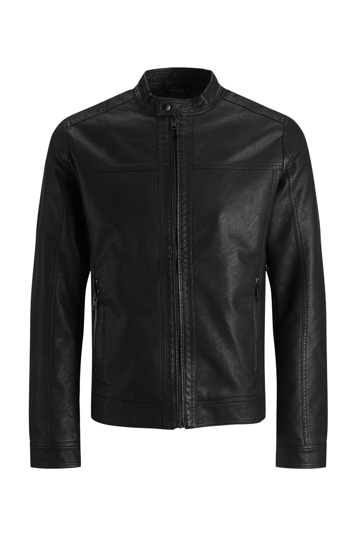 Jack & Jones Erkek Deri Ceket 12182461 Siyah