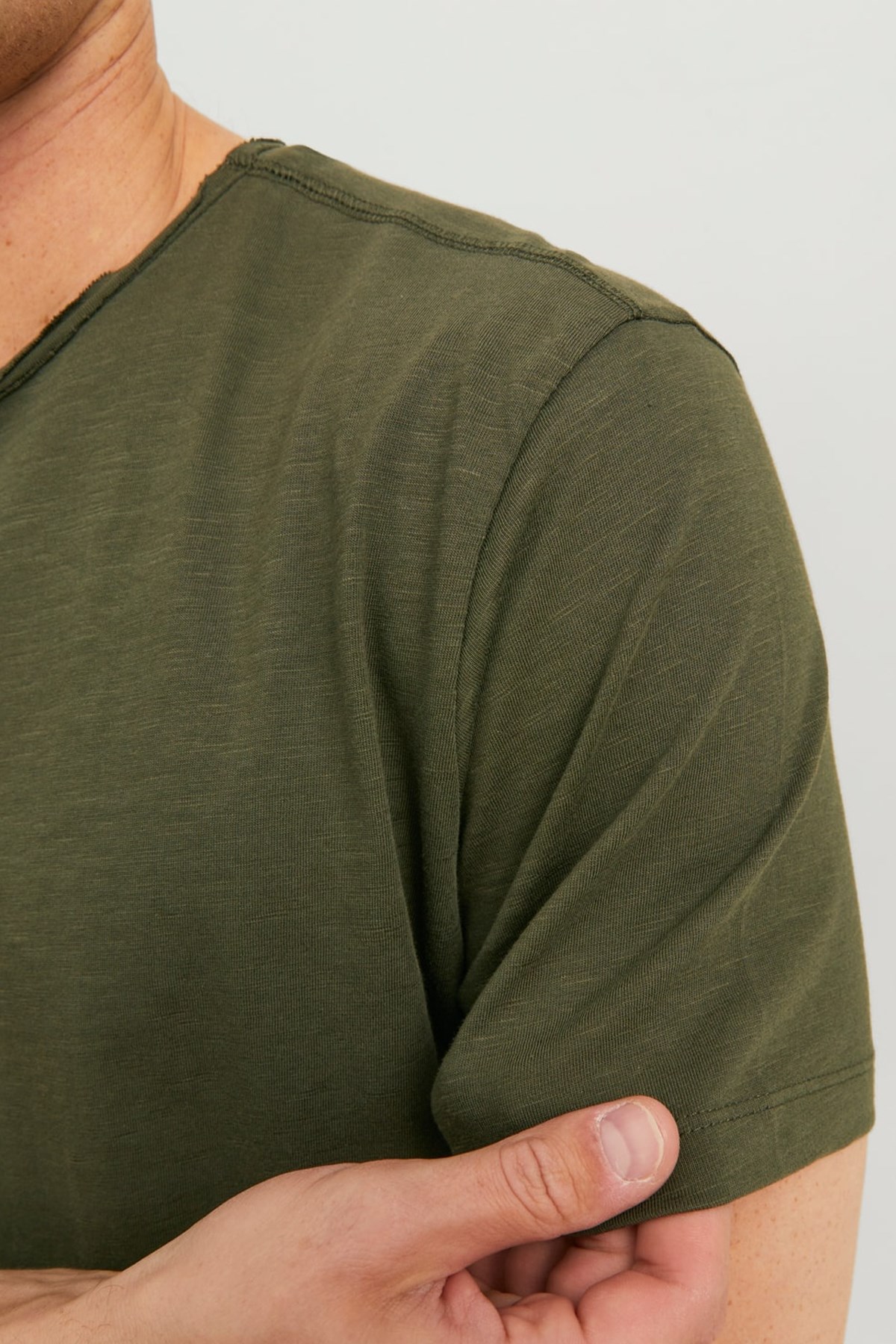 Jack & Jones Erkek Tişört 12182498 Haki