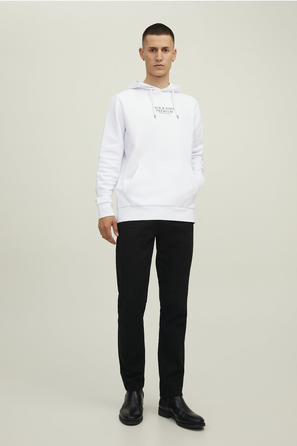Jack & Jones Jprbluarchie Erkek Sweatshirt 12216335 Beyaz