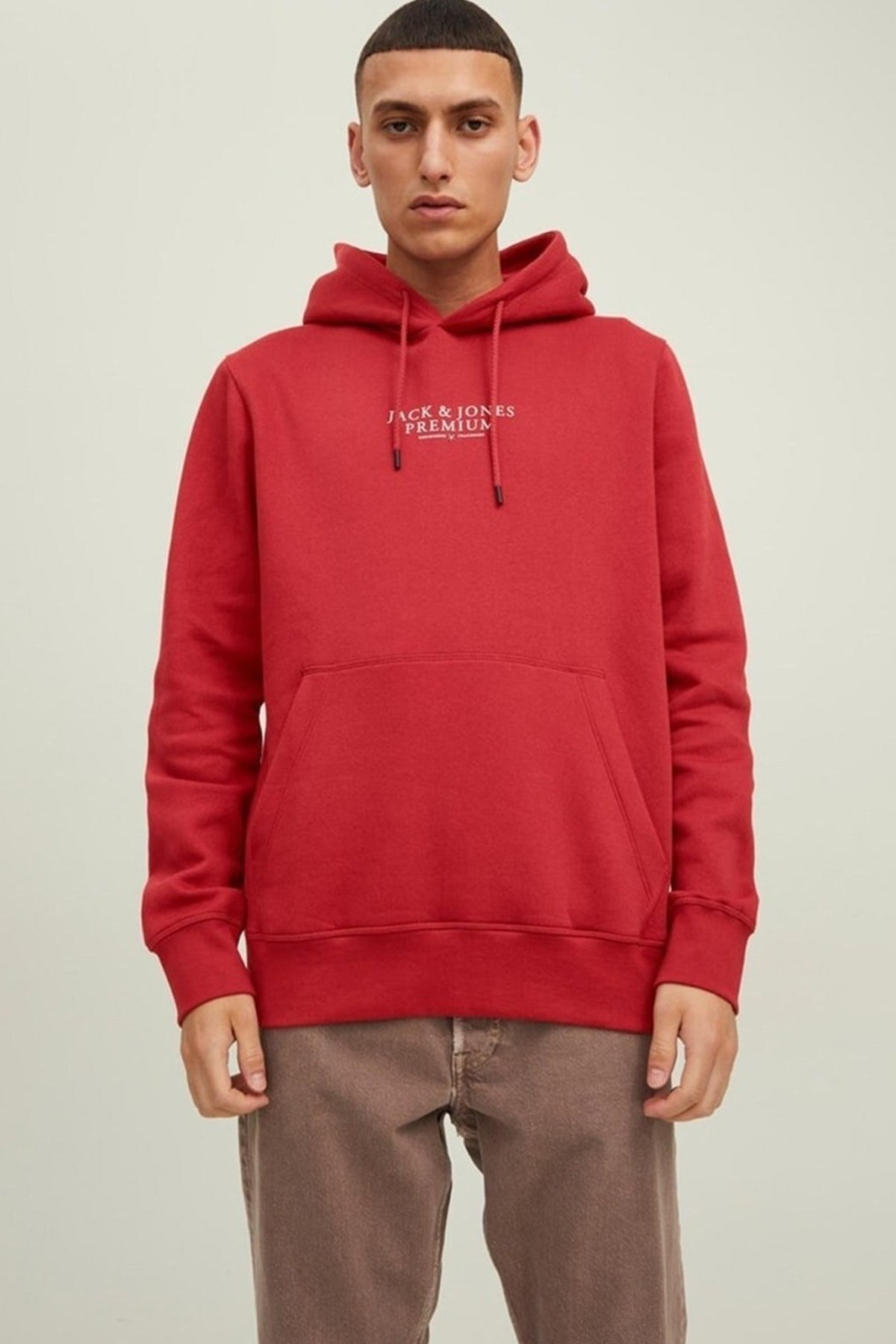 Jack & Jones Jprbluarchie Erkek Sweatshirt 12216335 Kırmızı