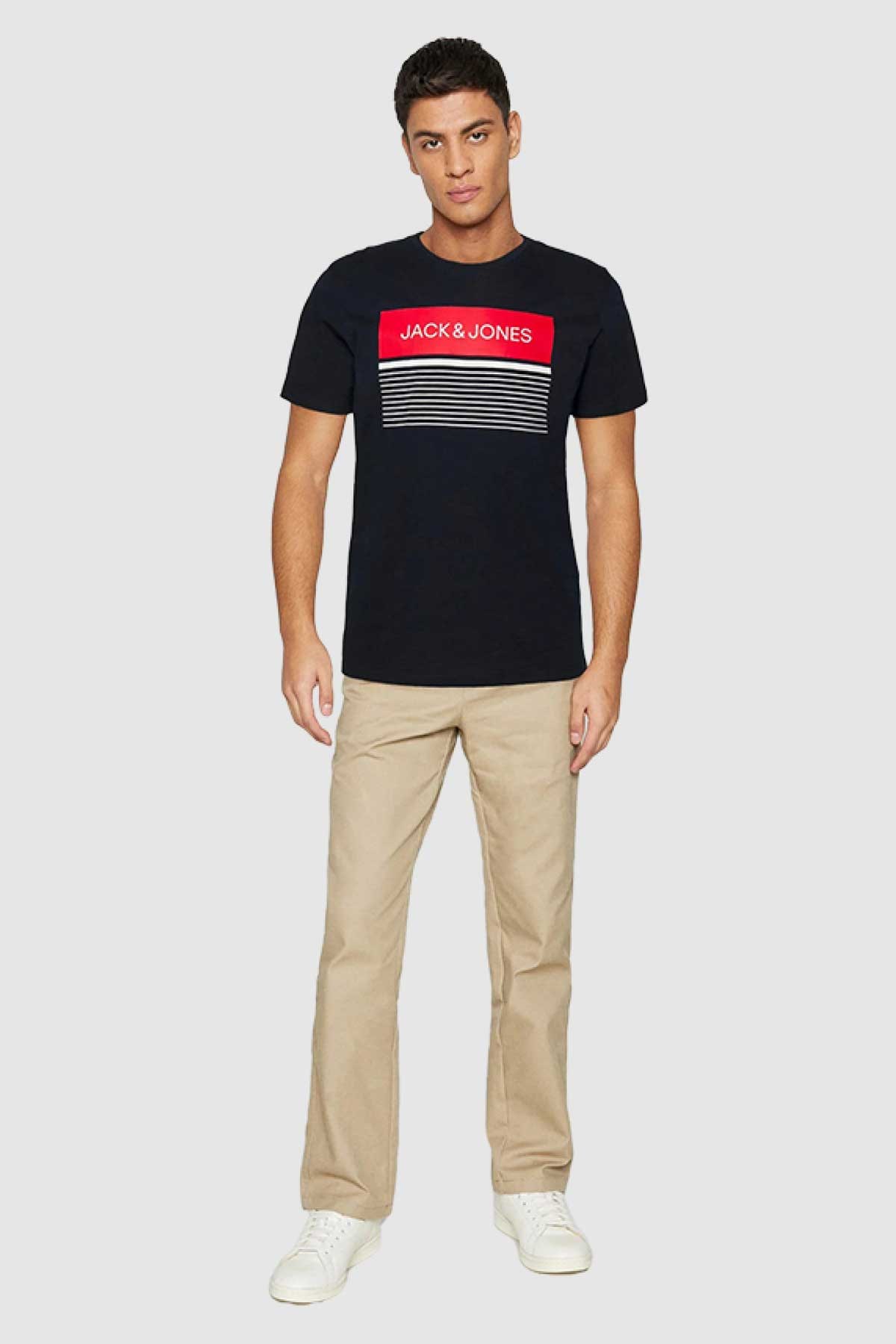 Jack & Jones Jjtravis Erkek Tişört 12221009 Lacivert