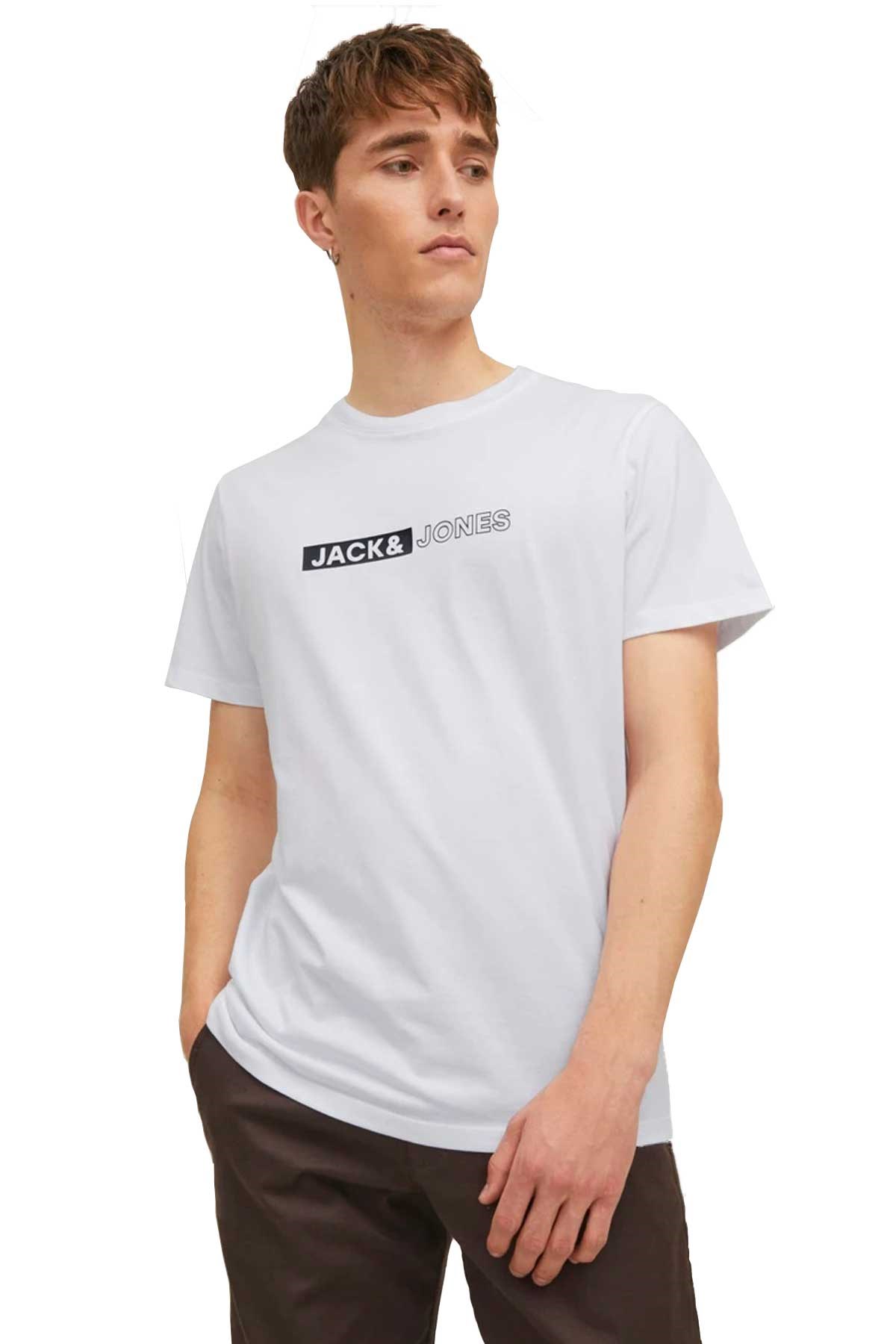 Jack & Jones Jjneo Erkek Tişört 12221946 Beyaz