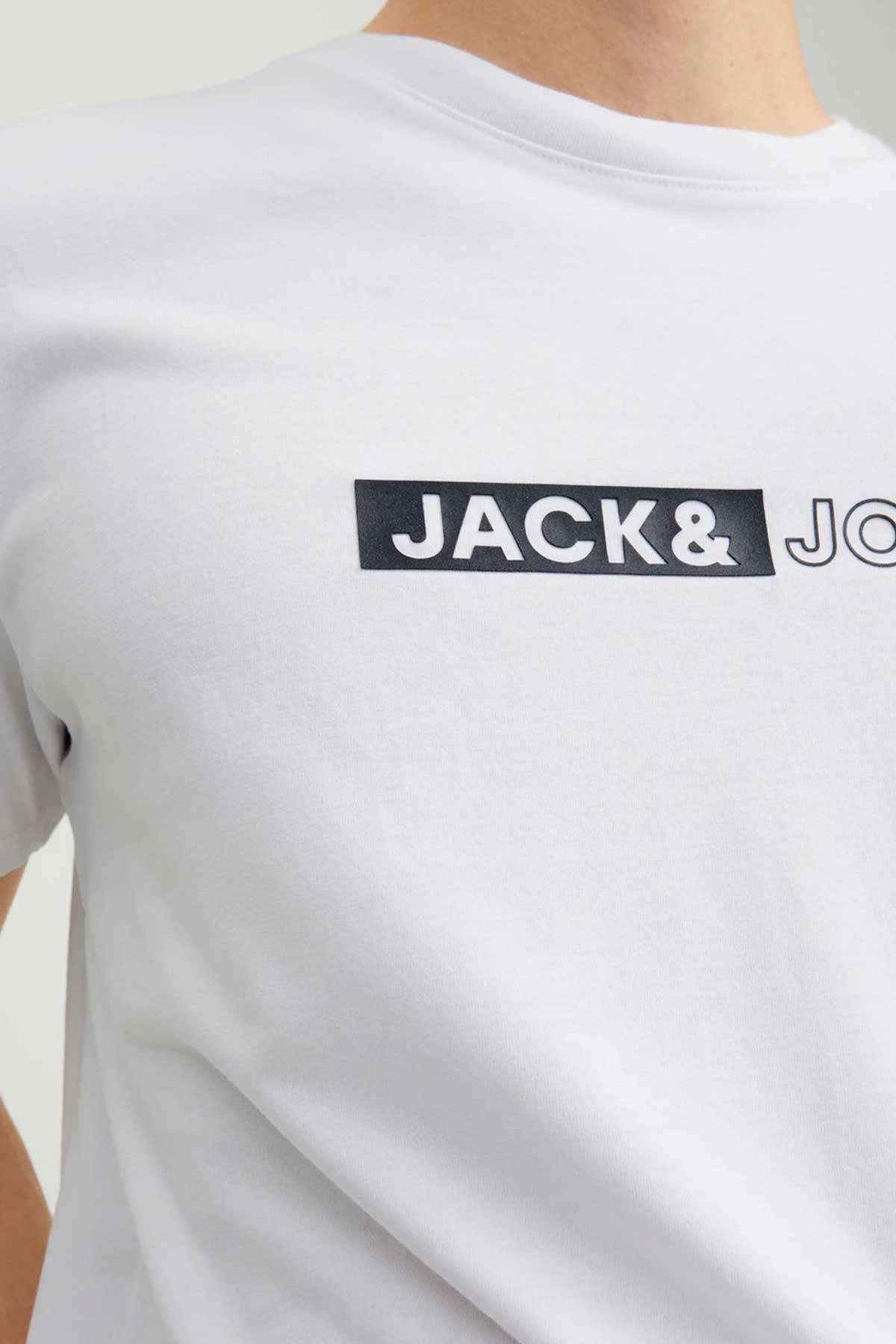 Jack & Jones Jjneo Erkek Tişört 12221946 Beyaz