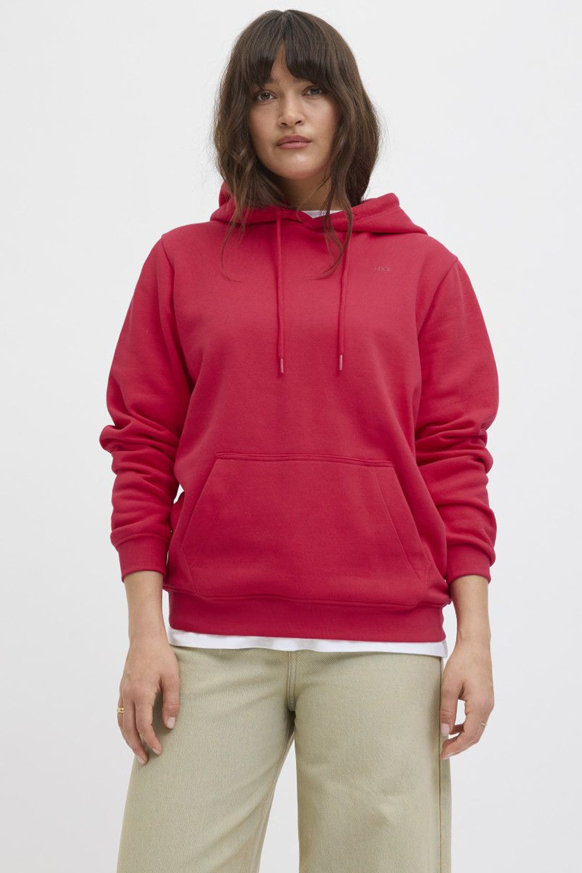 Jack & Jones Jxabbie Kadın Sweatshirt Kırmızı