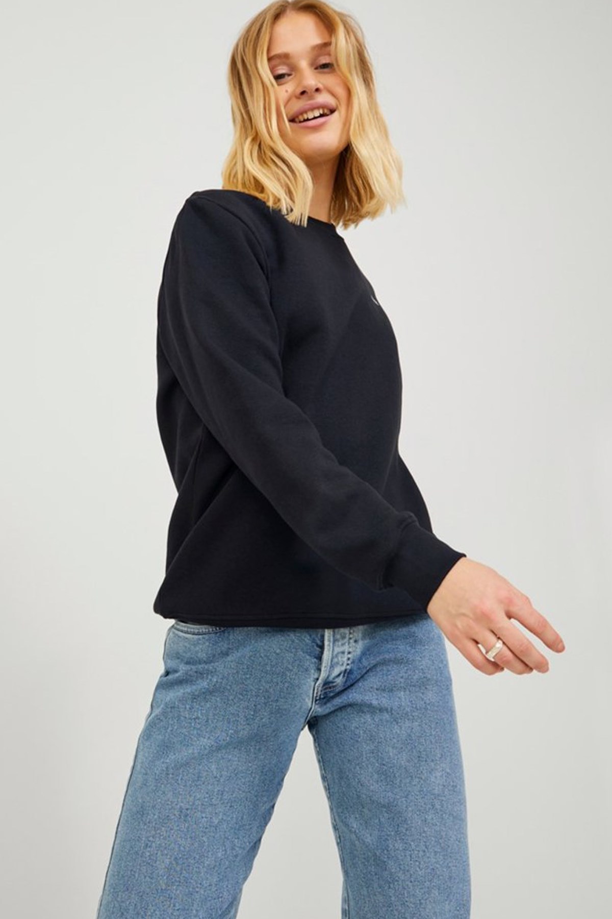 Jack & Jones Jxabbie Rlx Kadın Sweatshirt Siyah