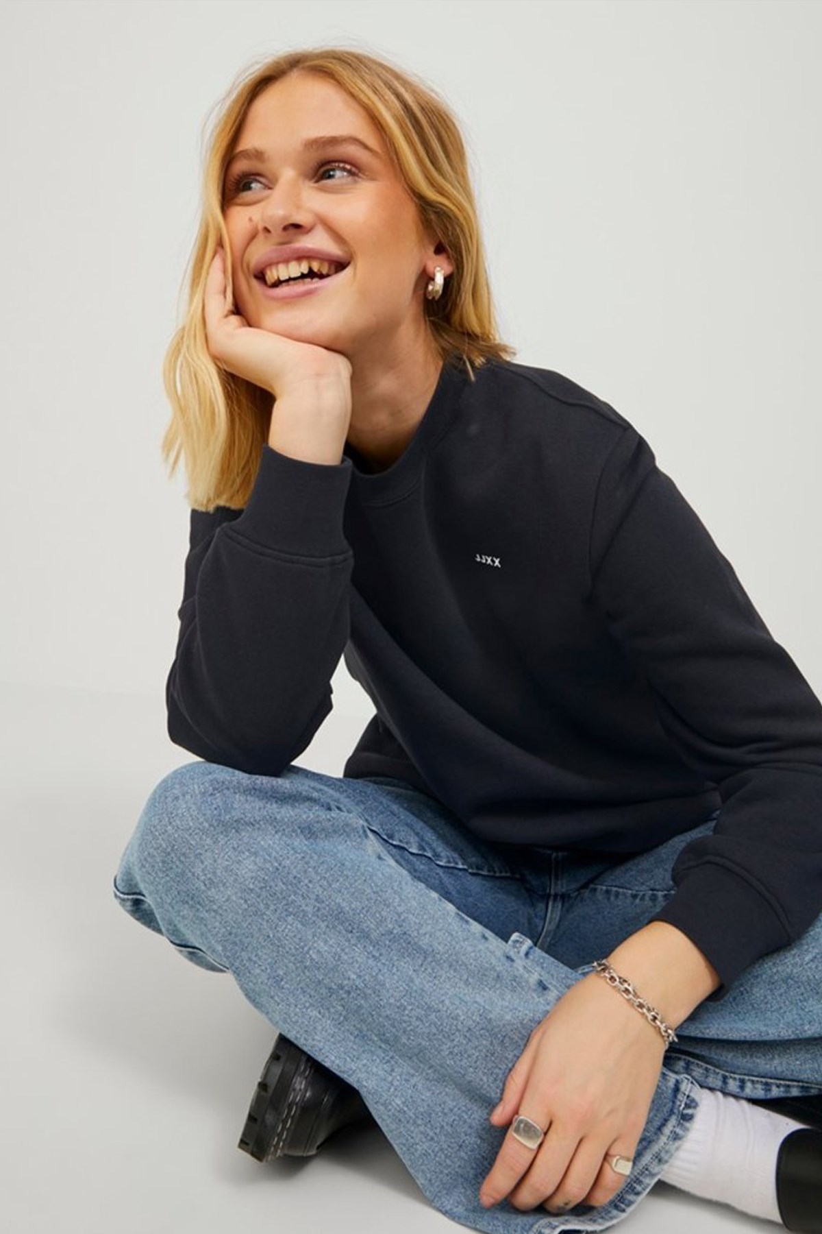 Jack & Jones Jxabbie Rlx Kadın Sweatshirt Siyah