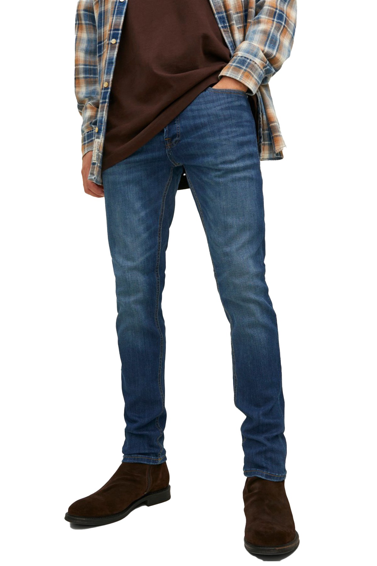 Jack & Jones Jjiglenn Erkek Kot Pantolon 12224987 Mavi