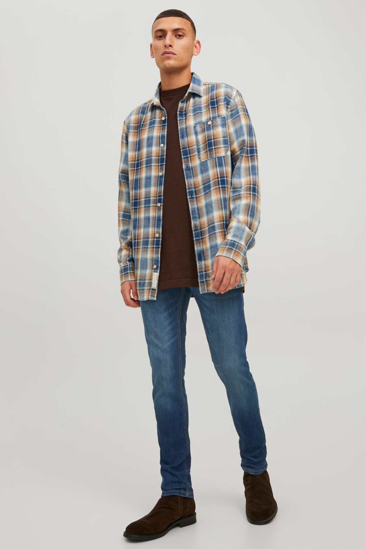 Jack & Jones Jjiglenn Erkek Kot Pantolon 12224987 Mavi