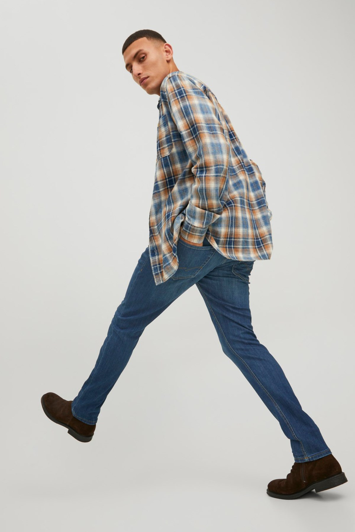 Jack & Jones Jjiglenn Erkek Kot Pantolon 12224987 Mavi