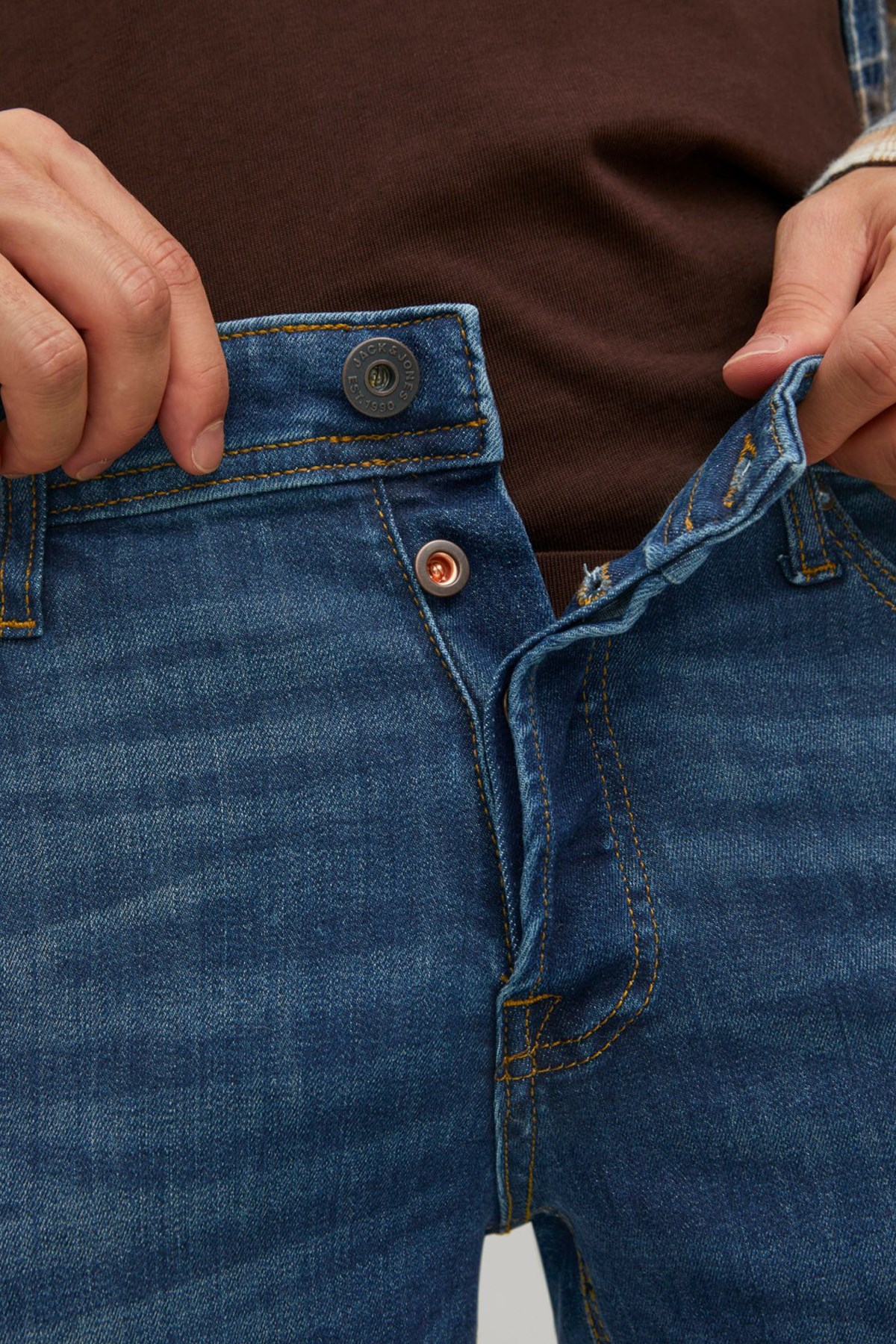 Jack & Jones Jjiglenn Erkek Kot Pantolon 12224987 Mavi