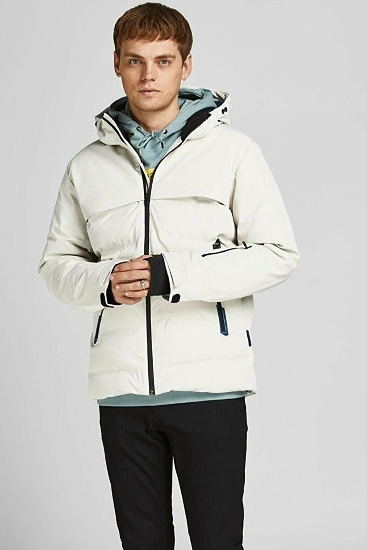 Jack & Jones Erkek Mont 12225287 Beyaz