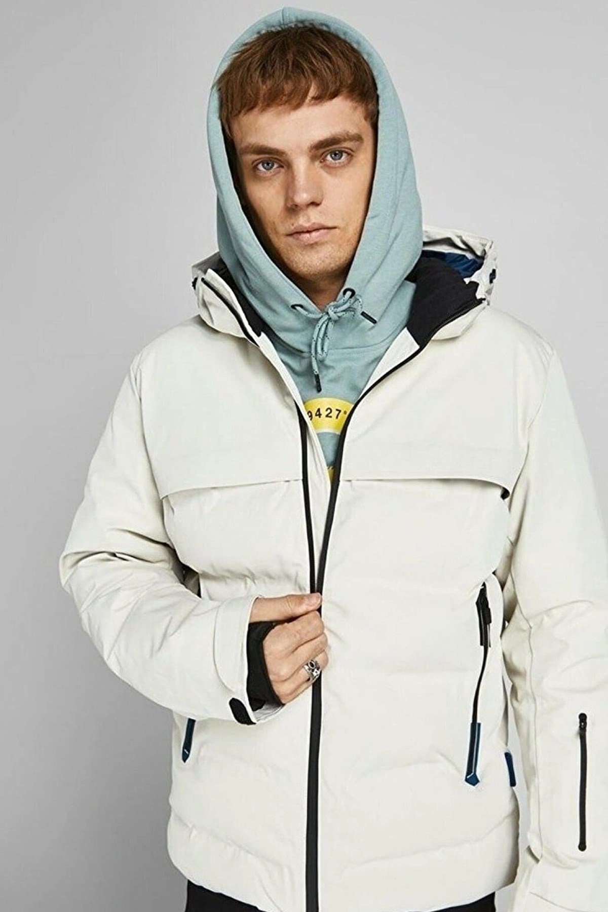 Jack & Jones Erkek Mont 12225287 Beyaz