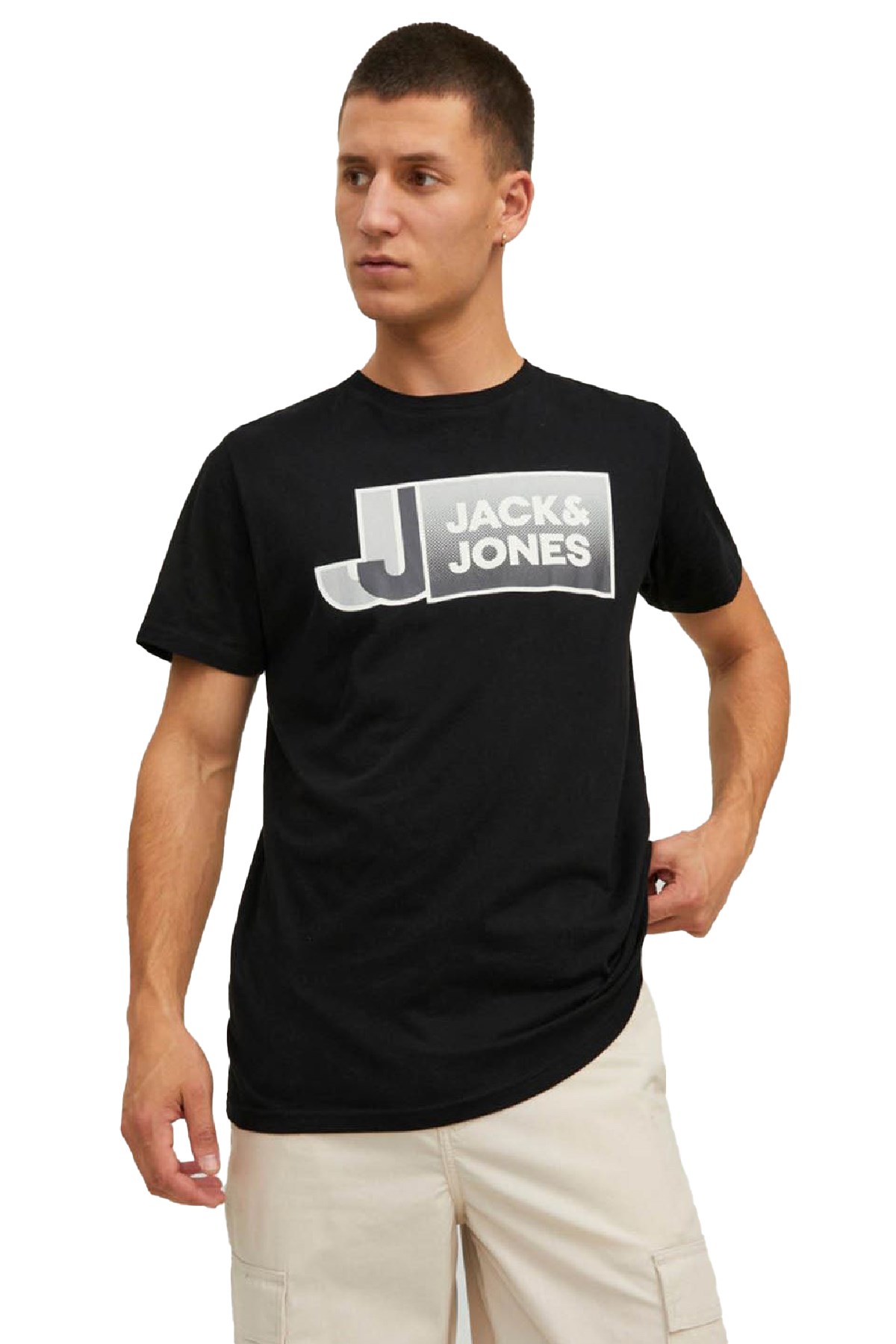 Jack & Jones Jcologan Erkek Tişört 12228078 Siyah