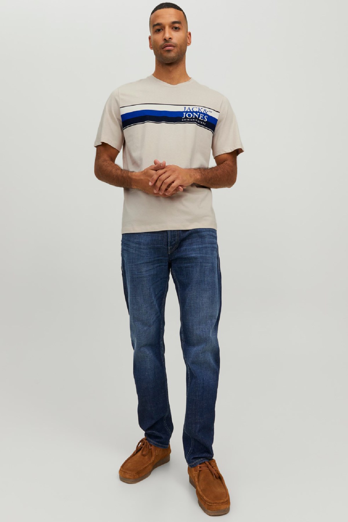 Jack & Jones Jorcodyy Erkek Tişört 12228542 Bej