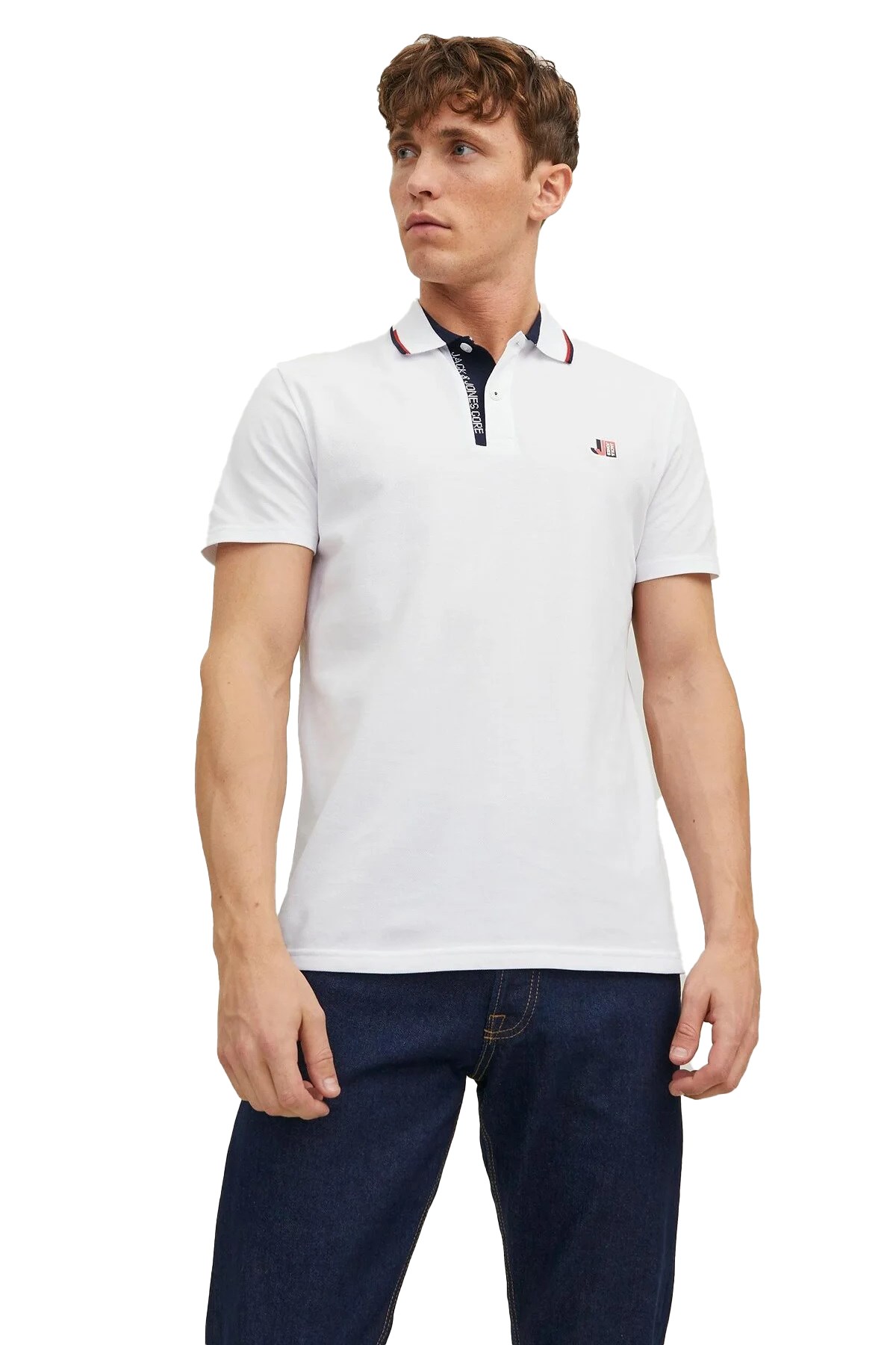 Jack & Jones Jcologan Erkek Polo Tişört 12229382 Beyaz