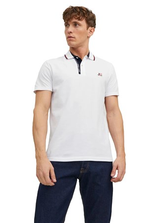 Jack & Jones Jcologan Erkek Polo Tişört 12229382 Beyaz
