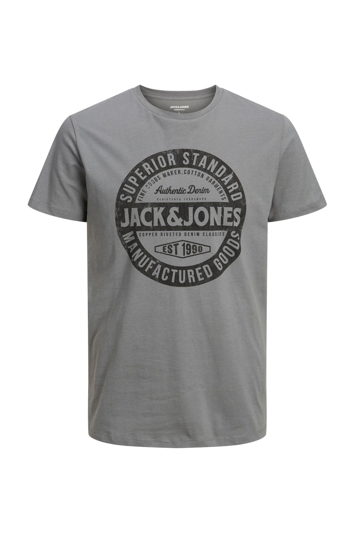 Jack & Jones Erkek Tişört 12232972 Gri