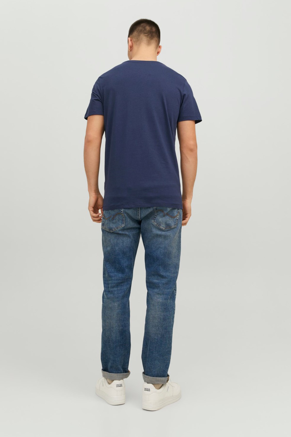 Jack & Jones Erkek Tişört 12232972 Mavi