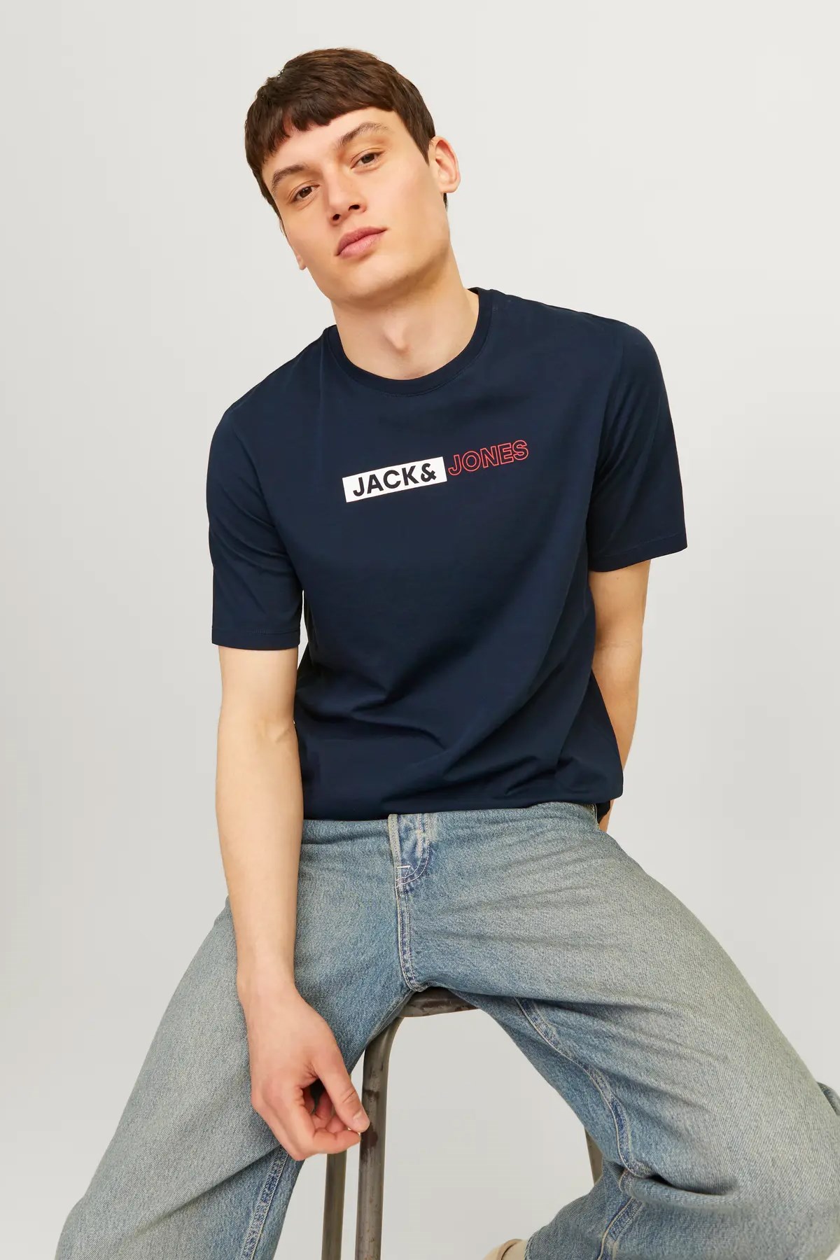 Jack & Jones Erkek Tişört 12233999 Lacivert