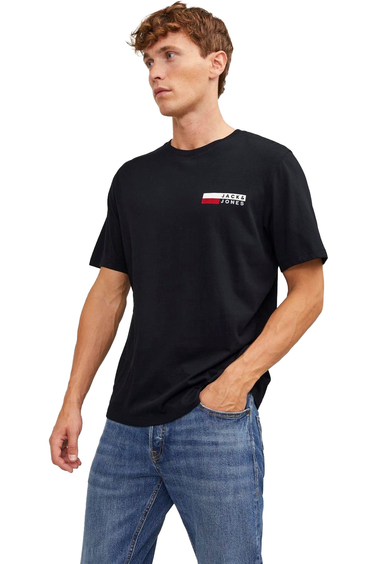 Jack & Jones Erkek Tişört 12233999 Siyah