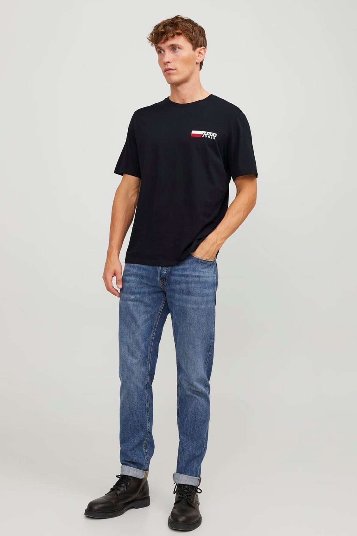 Jack & Jones Erkek Tişört 12233999 Siyah