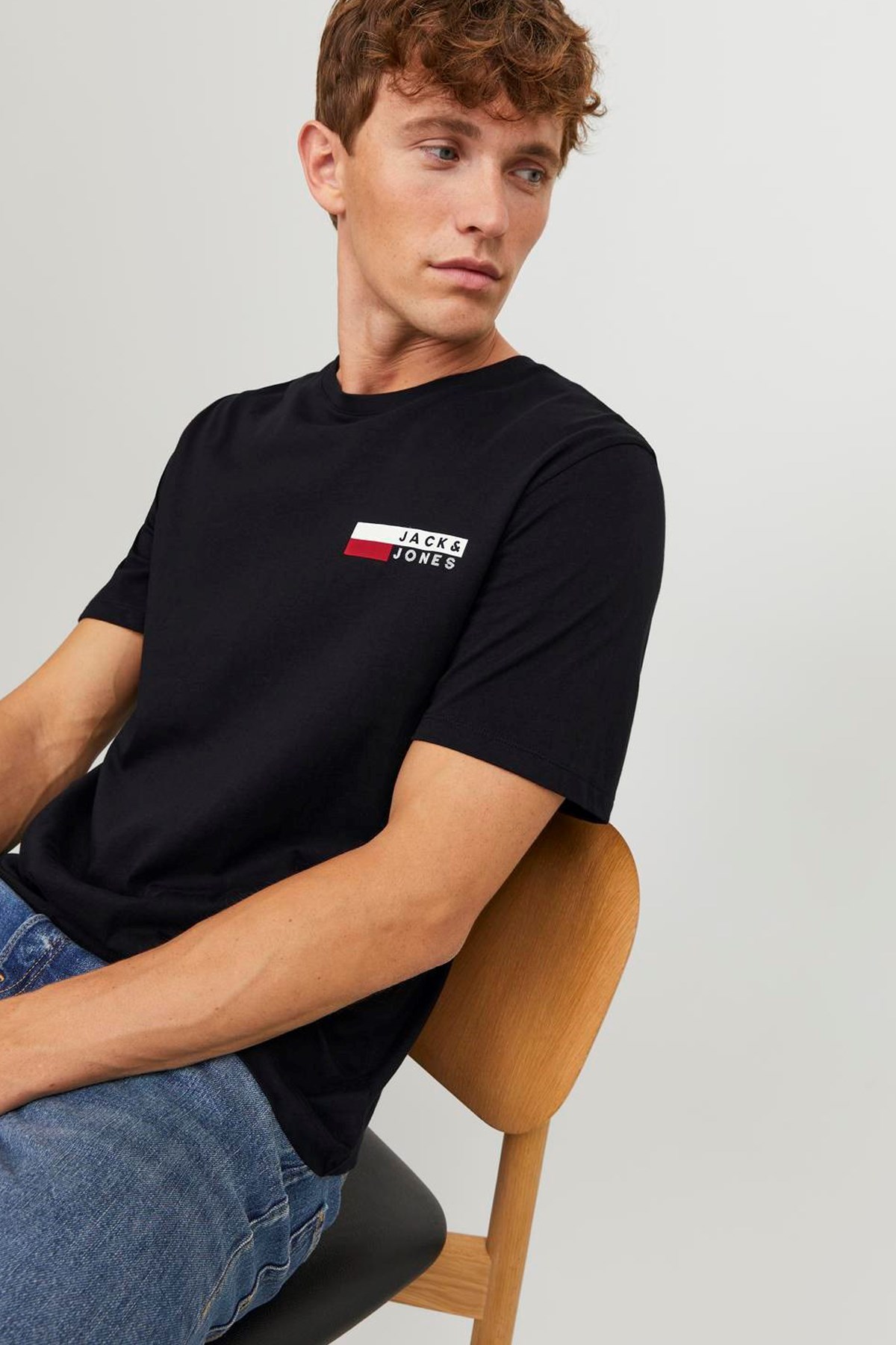 Jack & Jones Erkek Tişört 12233999 Siyah