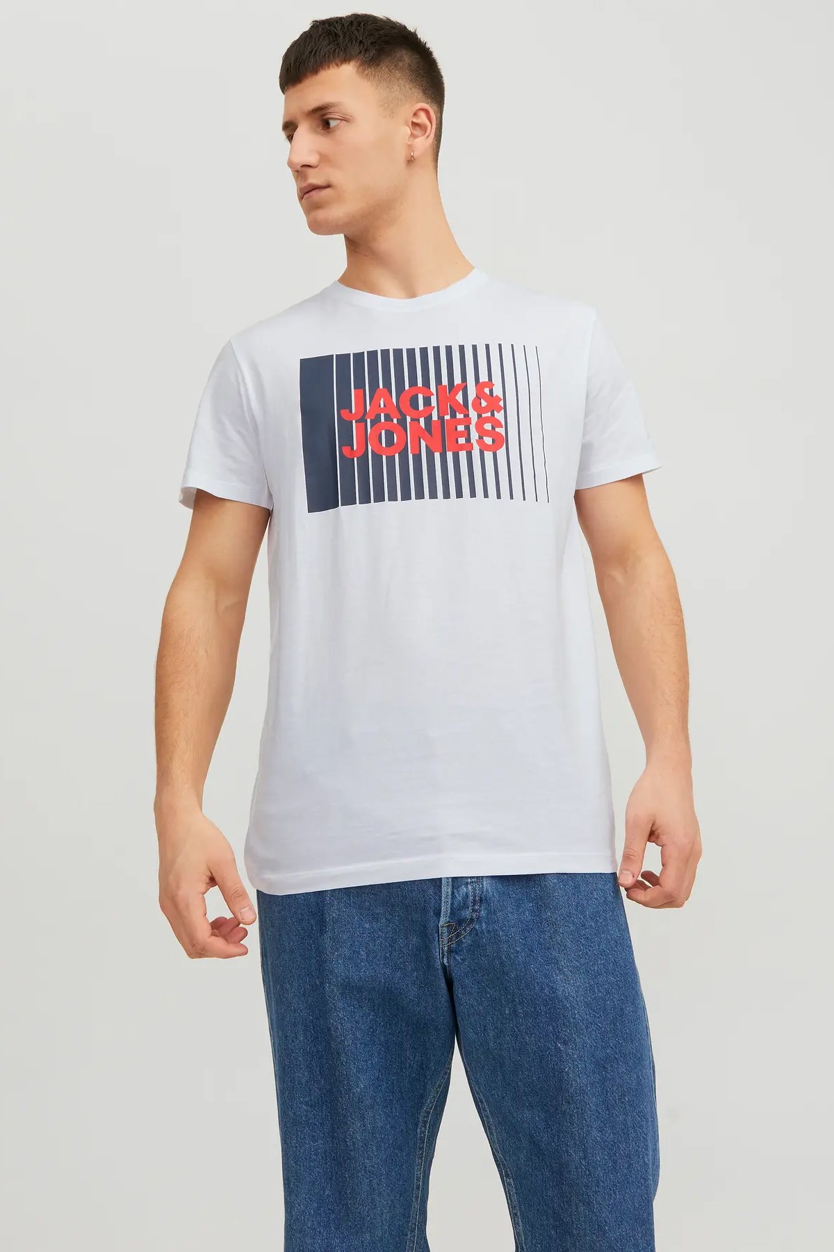 Jack & Jones Erkek Tişört 12233999 Whıte