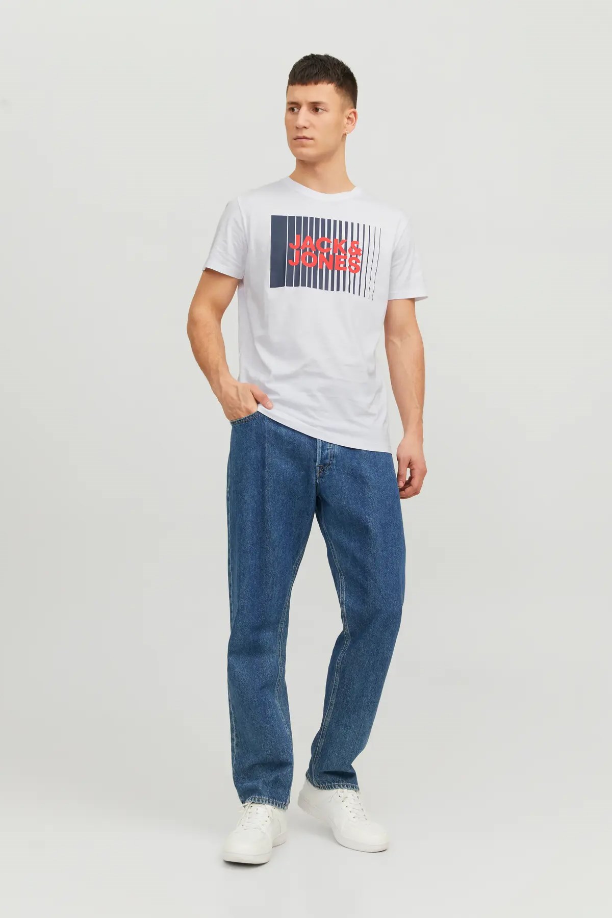 Jack & Jones Erkek Tişört 12233999 Whıte