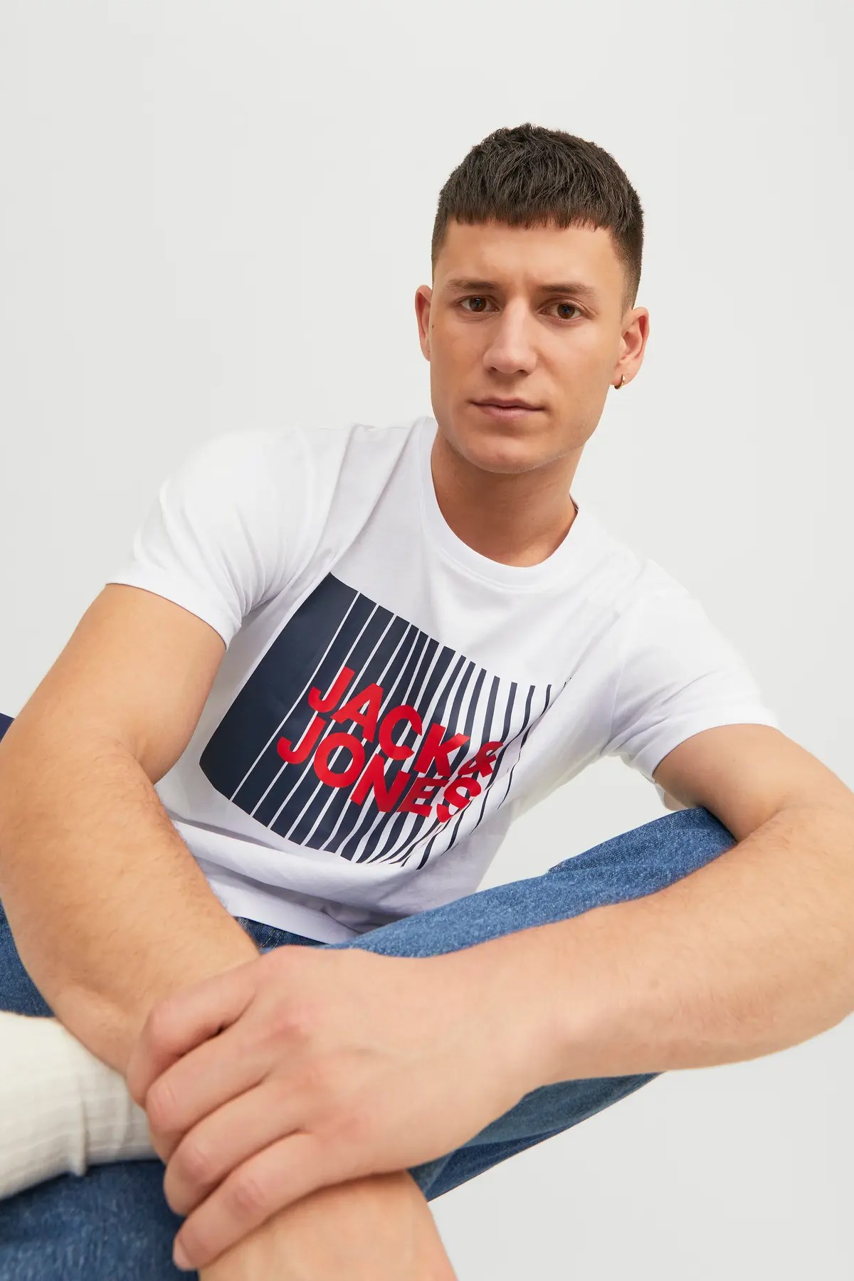 Jack & Jones Erkek Tişört 12233999 Whıte