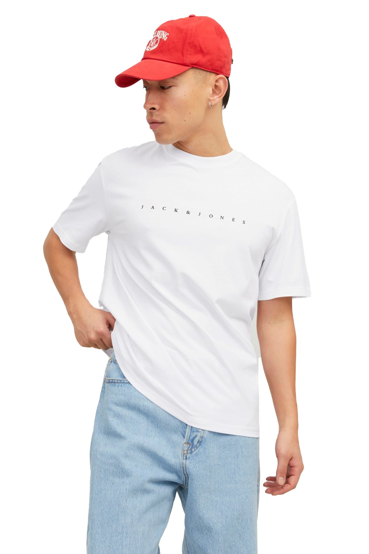Jack & Jones Erkek Tişört 12234746 Beyaz