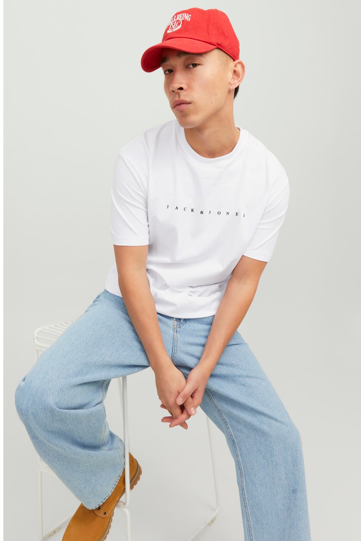 Jack & Jones Erkek Tişört 12234746 Beyaz