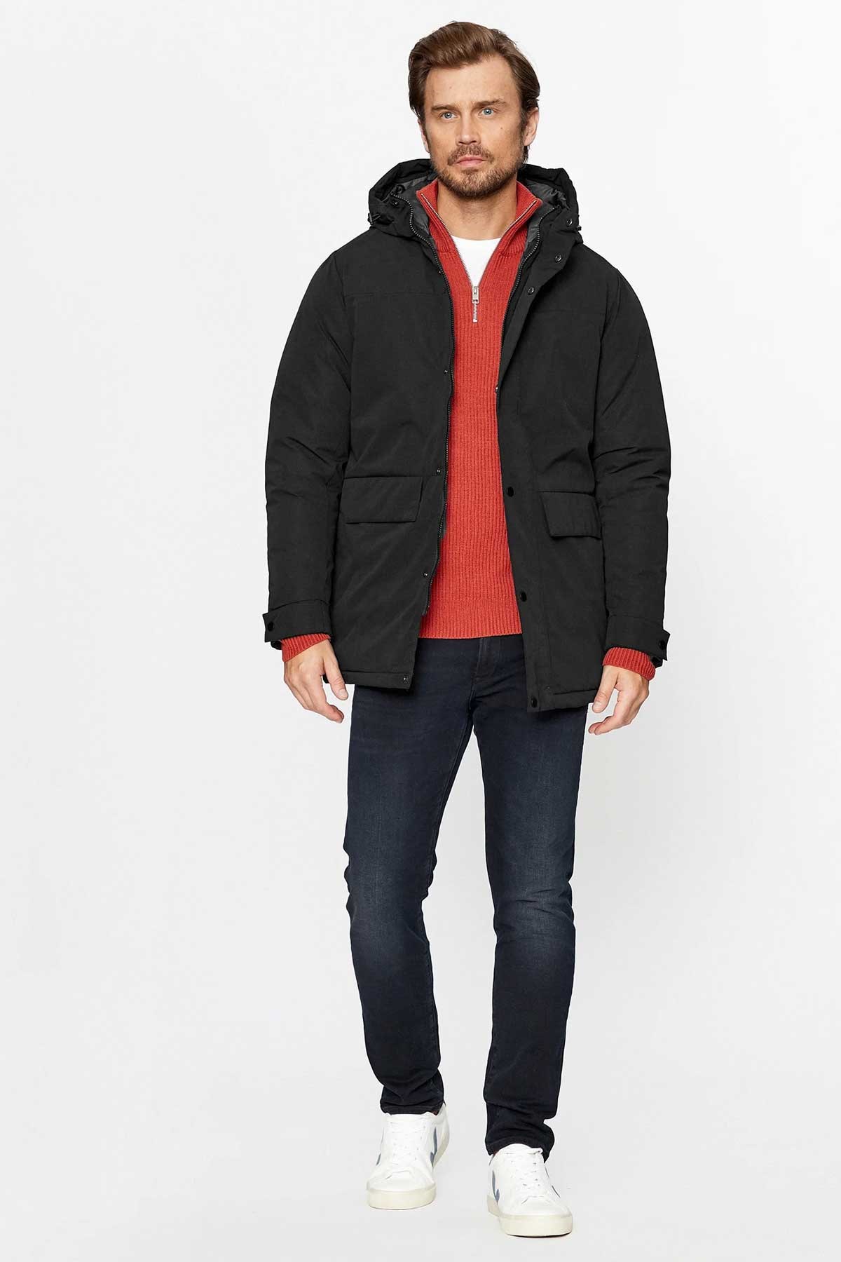 Jack & Jones Jjchamp Erkek Parka 12236015 Siyah