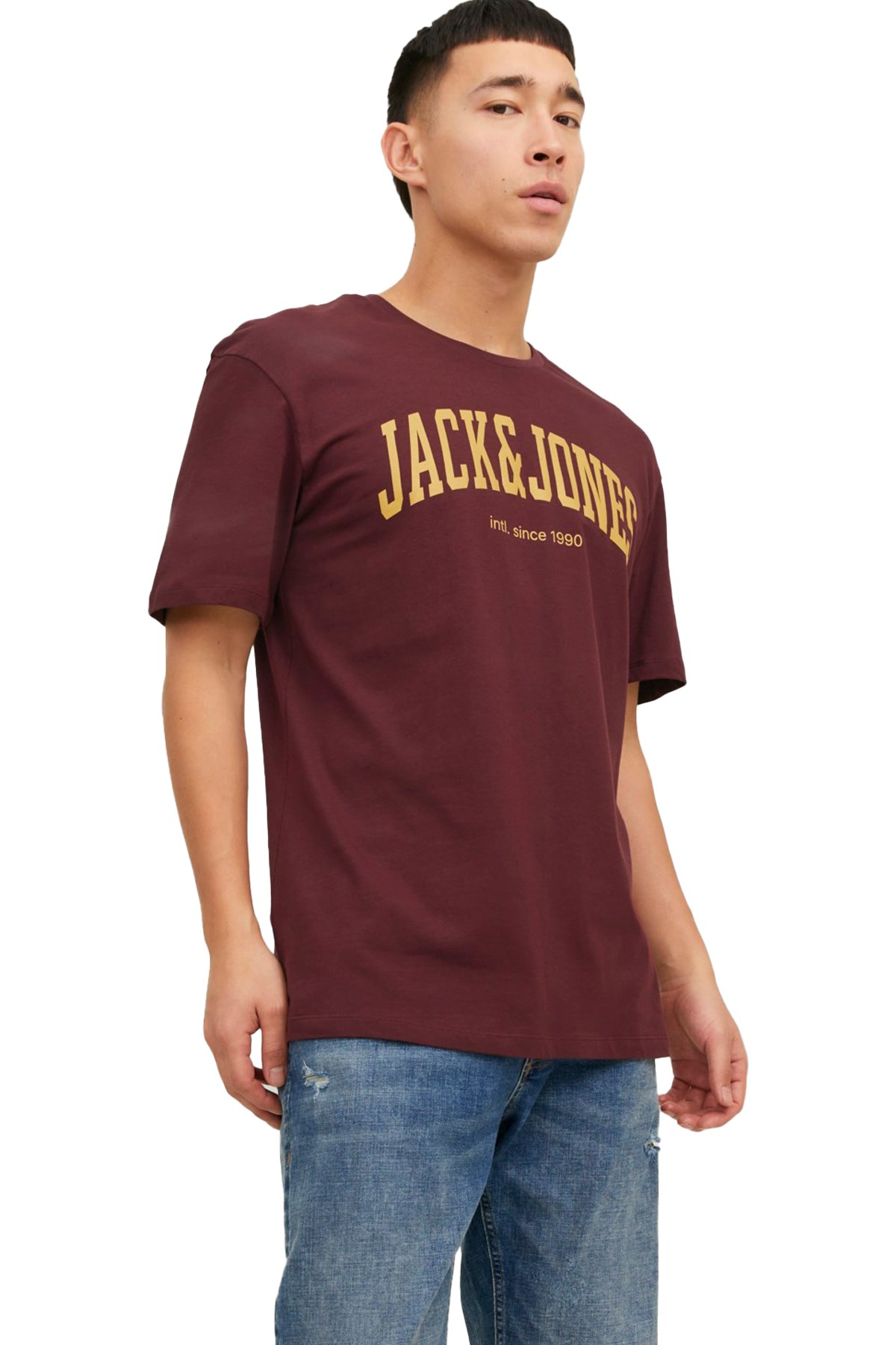Jack & Jones Erkek Tişört 12236514 Bordo