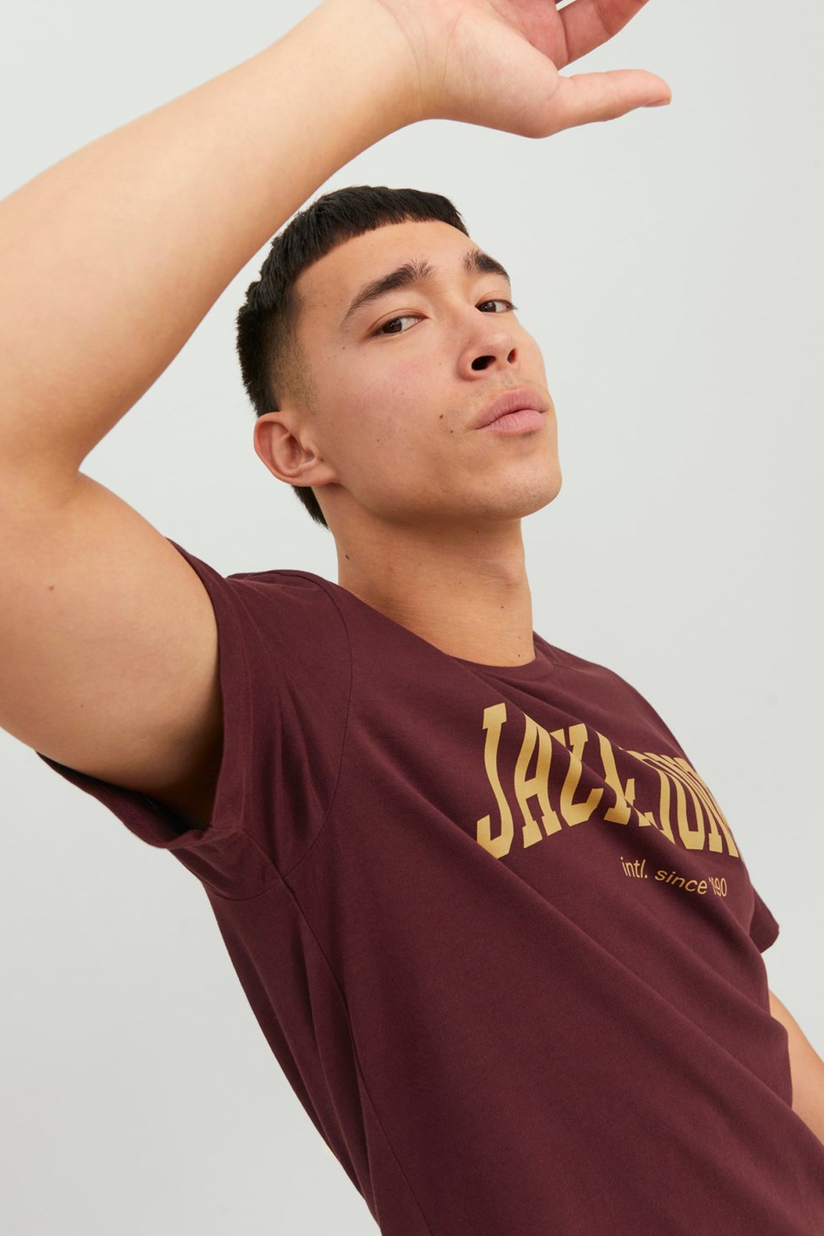 Jack & Jones Erkek Tişört 12236514 Bordo