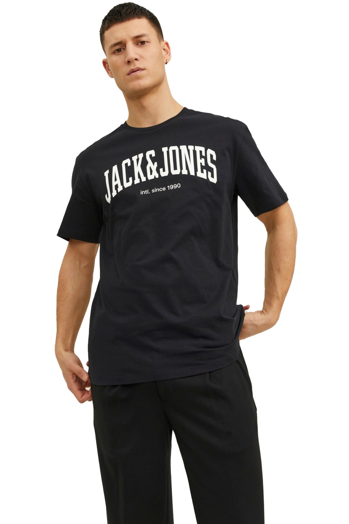 Jack & Jones Erkek Tişört 12236514 Siyah
