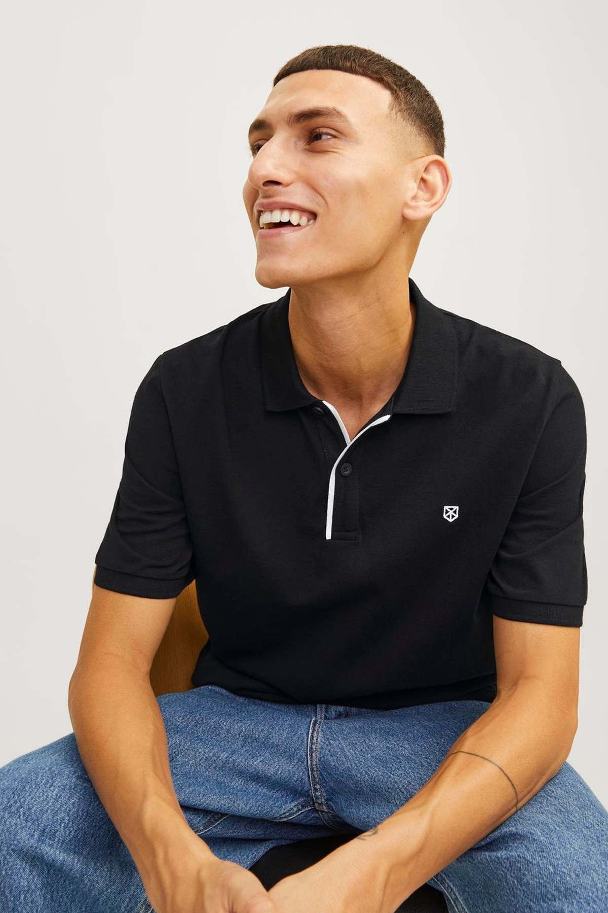 Jack & Jones Erkek Polo Yaka Tişört 12237839 Siyah