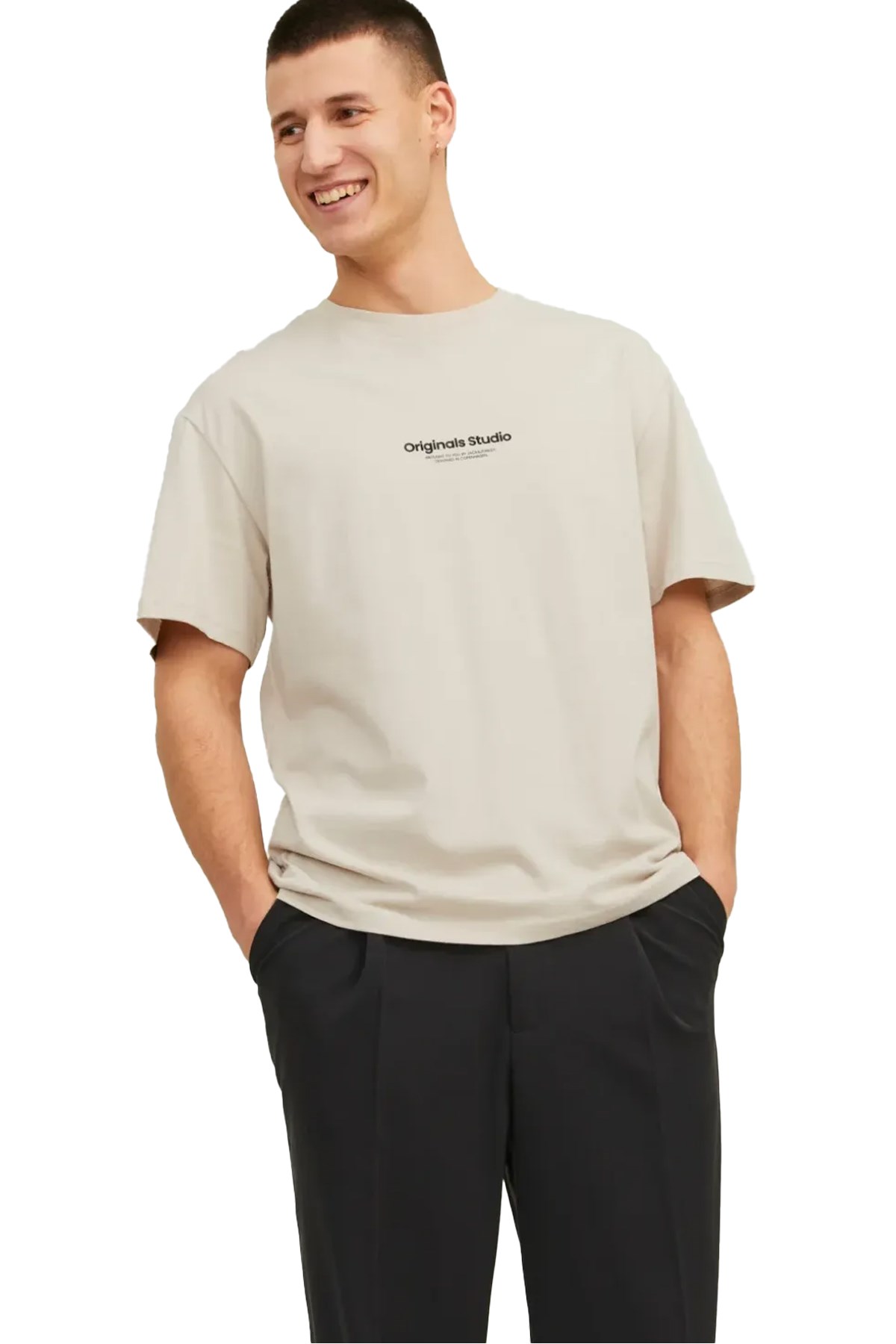 Jack & Jones Erkek Tişört 12240121 Krem