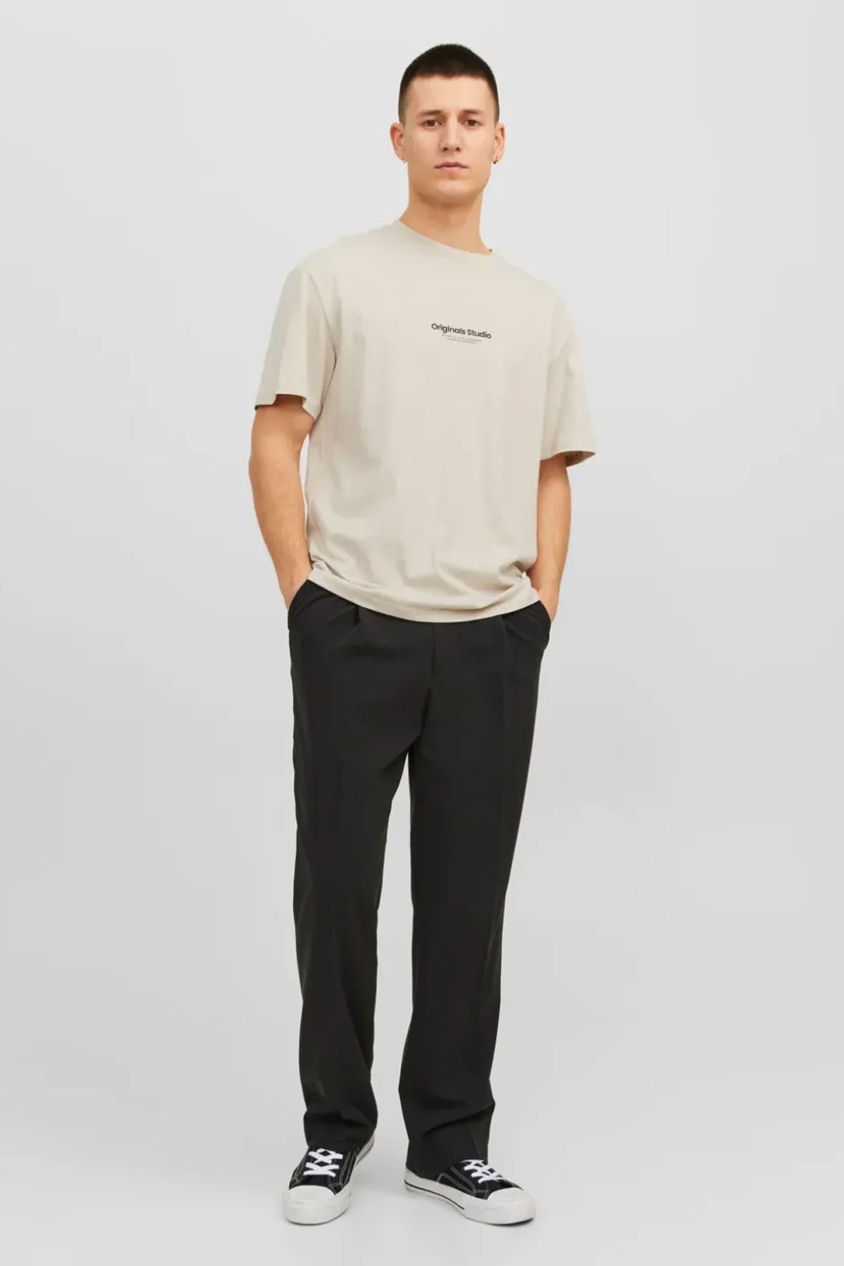 Jack & Jones Erkek Tişört 12240121 Krem