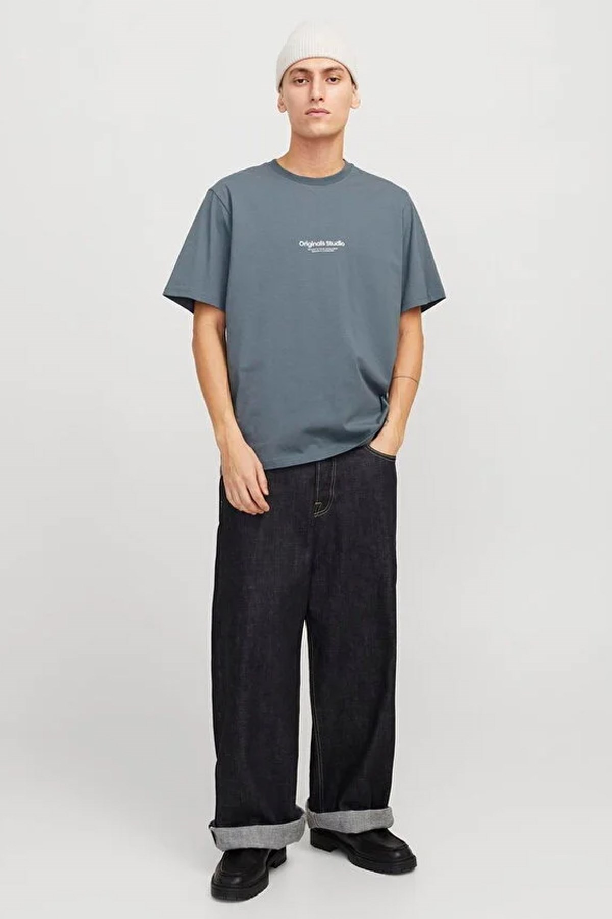 Jack & Jones Erkek Tişört 12240121 Mavi