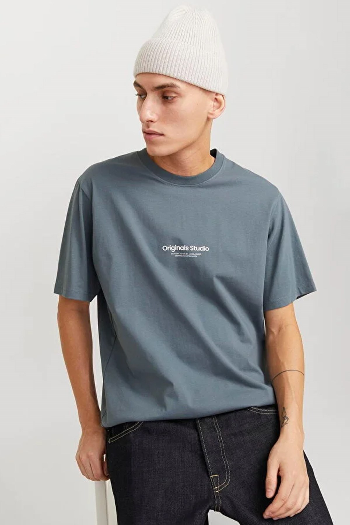 Jack & Jones Erkek Tişört 12240121 Mavi